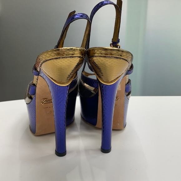 Gucci double platform snake skin sandals - Picture 3 of 4